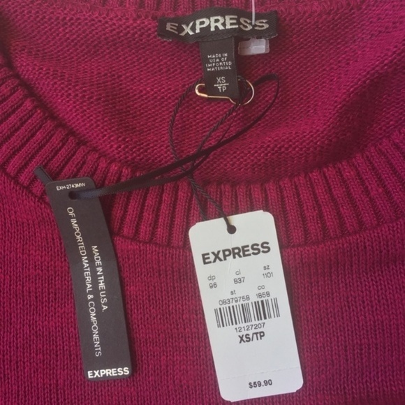 NWT Express Cold Shoulder Hi-lo Long Sleeves Top - Picture 5 of 6